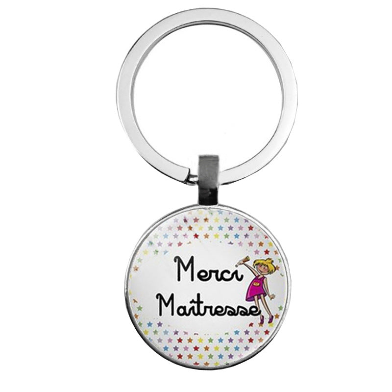 Wholesale of 25MM Time Gemstones Alloy Keychain